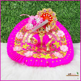 Blended Frill Thread Lace Floral Work Magenta Poshak